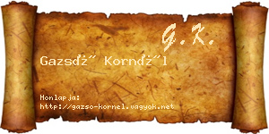 Gazsó Kornél névjegykártya